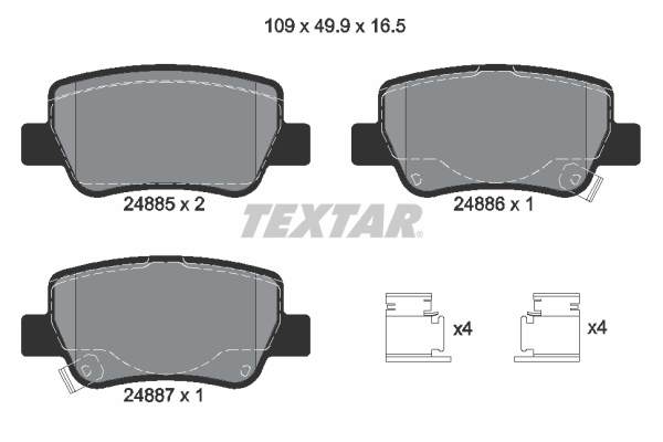 TEXTAR Bremseklodser 2488501 for TOYOTA