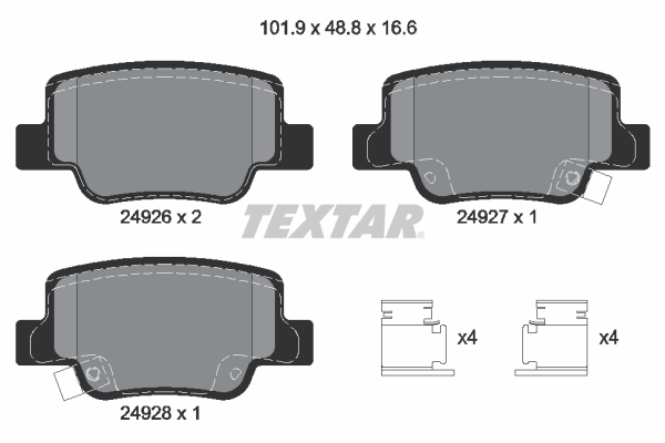 TEXTAR Bremseklodser 2492601 for TOYOTA