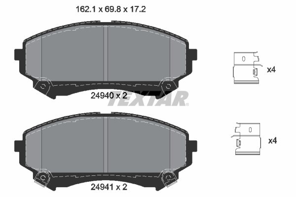 TEXTAR Bremseklodser 2494001 for CADILLAC