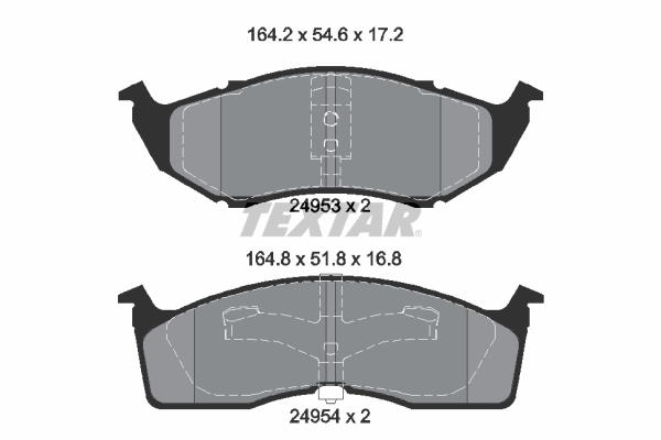 TEXTAR Bremseklodser 2495301 for CHRYSLER