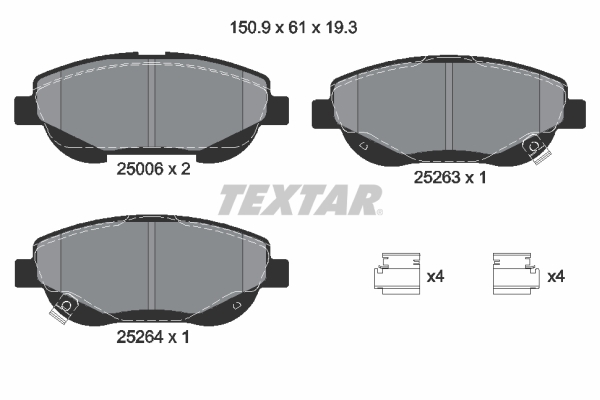 TEXTAR Bremseklodser 2500601 for TOYOTA