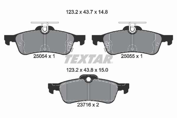 TEXTAR Bremseklodser 2505401 for HONDA