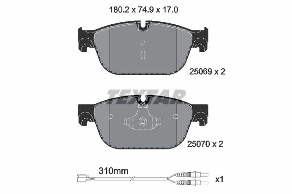 TEXTAR Bremseklodser 2506901 for PEUGEOT CITROËN (DF-PSA)