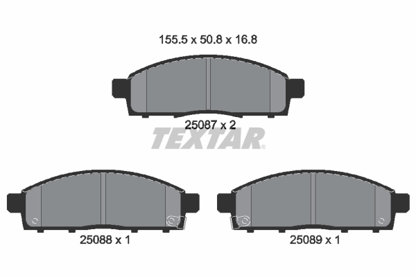 TEXTAR Bremseklodser 2508701 for MITSUBISHI NISSAN (ZHENGZHOU) NISSAN