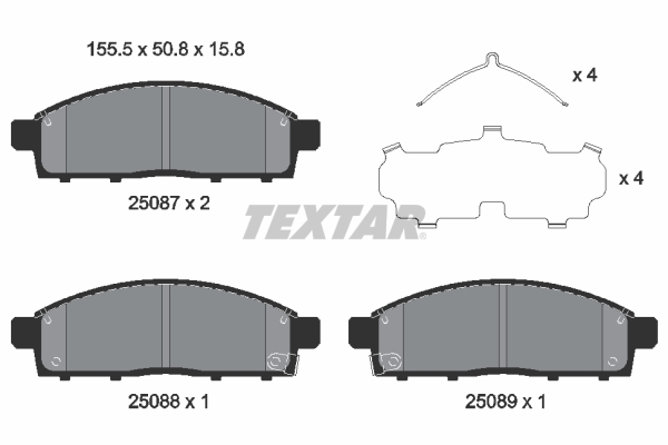 TEXTAR Bremseklodser 2508703 for FIAT MITSUBISHI