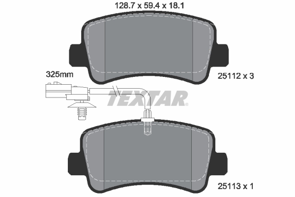 TEXTAR Bremseklodser 2511201 for OPEL VAUXHALL RENAULT NISSAN SAMSUNG