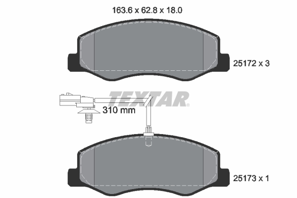 TEXTAR Bremseklodser 2517201 for OPEL VAUXHALL RENAULT NISSAN