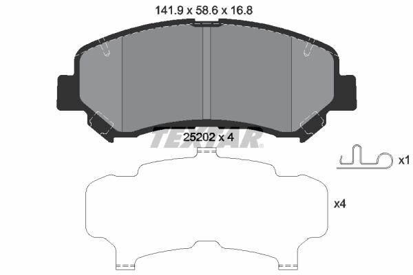TEXTAR Bremseklodser 2520201 for SUZUKI VENUCIA NISSAN