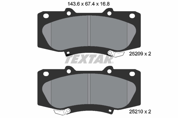 TEXTAR Bremseklodser 2520901 for TOYOTA