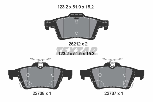 TEXTAR Bremseklodser 2521204 for FORD