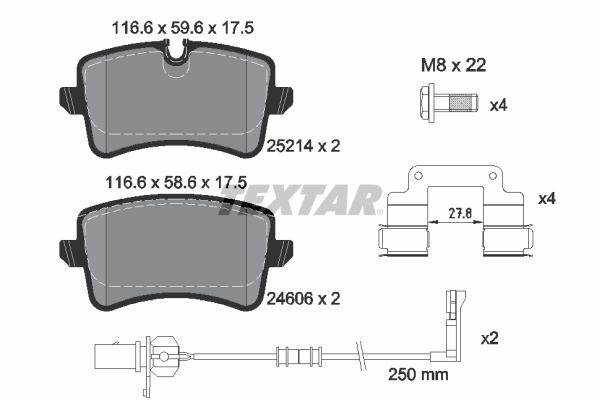 TEXTAR Bremseklodser 2521405 for VW