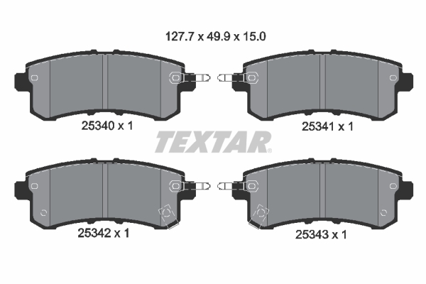 TEXTAR Bremseklodser 2534001 for NISSAN INFINITI