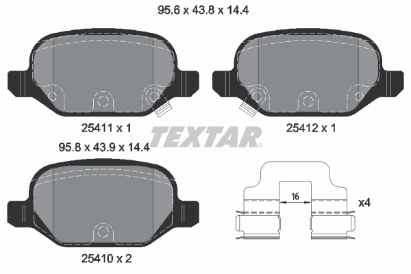 TEXTAR Bremseklodser 2541101 for FIAT