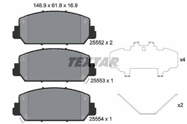 TEXTAR Bremseklodser 2555201 for ACURA