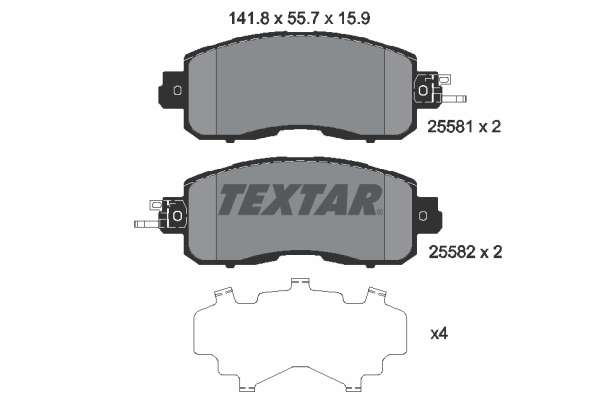 TEXTAR Bremseklodser 2558101 for NISSAN