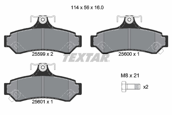 TEXTAR Bremseklodser 2559901 for TOYOTA