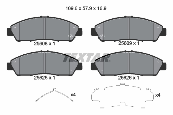 TEXTAR Bremseklodser 2560801 for HONDA ACURA