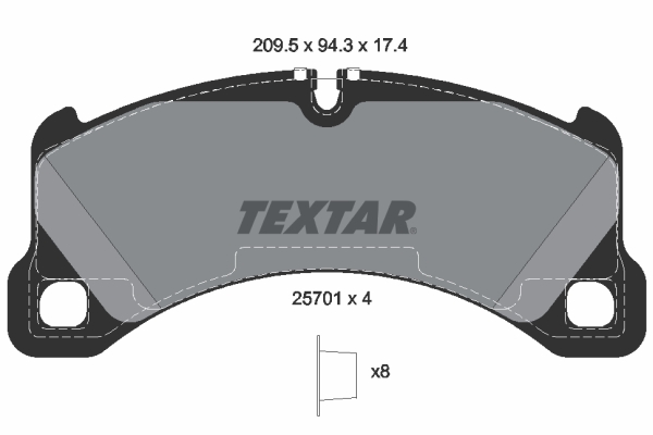 TEXTAR Bremseklodser 2570101 for PORSCHE