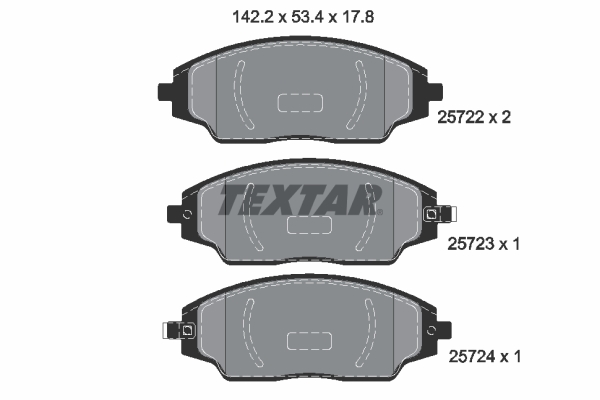 TEXTAR Bremseklodser 2572201 for CHEVROLET CHEVROLET (SGM)