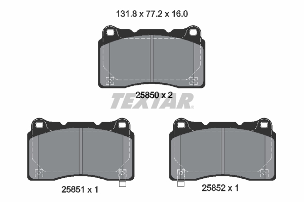 TEXTAR Bremseklodser 2585001 for HONDA