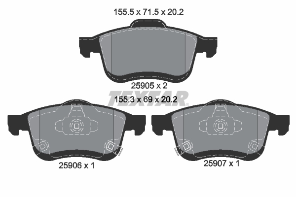 TEXTAR Bremseklodser 2590501 for FIAT