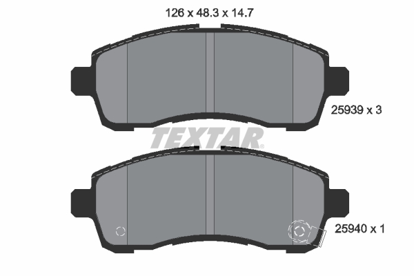 TEXTAR Bremseklodser 2593901 for MAZDA