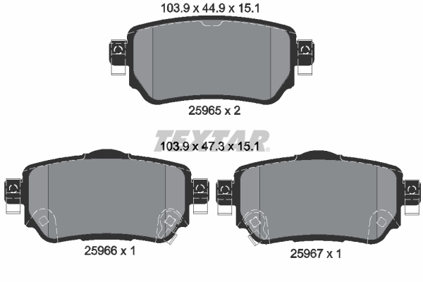 TEXTAR Bremseklodser 2596501 for RENAULT NISSAN