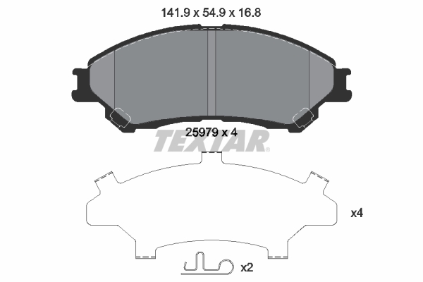 TEXTAR Bremseklodser 2597901 for NISSAN MITSUBISHI SUZUKI SUZUKI (CHANGAN)