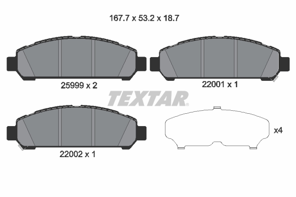 TEXTAR Bremseklodser 2599901 for TOYOTA