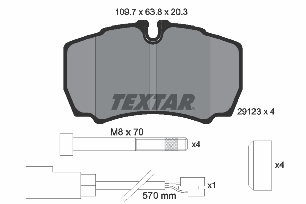 TEXTAR Bremseklodser 2912307 for FORD