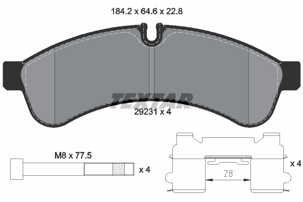 TEXTAR Bremseklodser 2923101 for IVECO