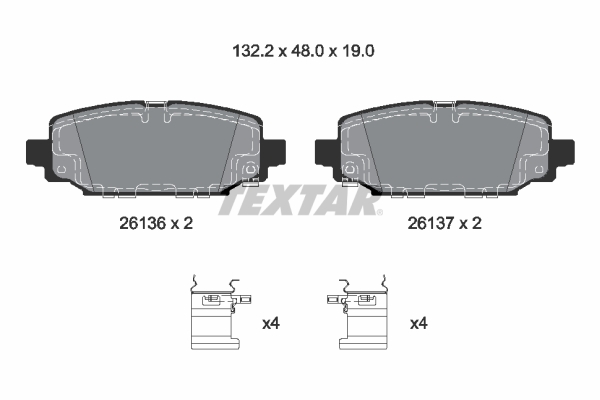 TEXTAR Bremseklodser 2613601 for JEEP