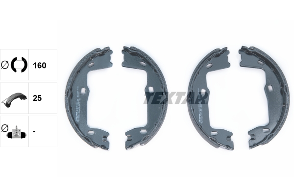 TEXTAR Bremsebakkesæt, parkeringsbremse 91018400 for OPEL SAAB CHEVROLET VAUXHALL