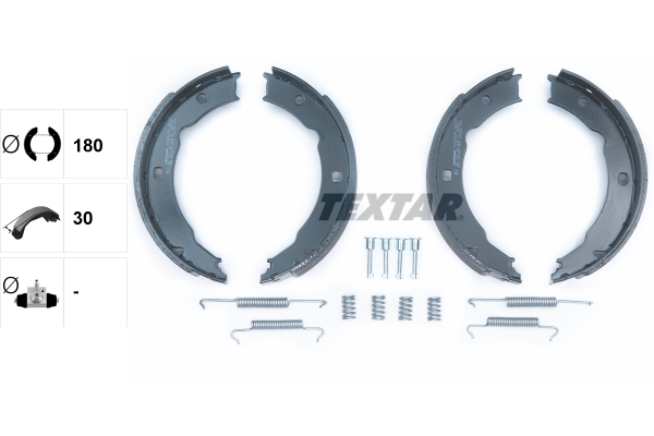 TEXTAR Bremsebakkesæt, parkeringsbremse 91054800 for PEUGEOT