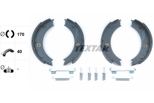 TEXTAR Bremsebakkesæt, parkeringsbremse 91057900 for VW MERCEDES-BENZ AUDI