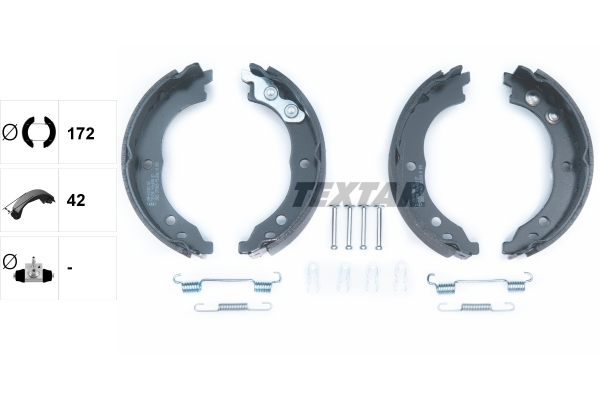TEXTAR Bremsebakkesæt, parkeringsbremse 91064800 for FIAT CITROËN