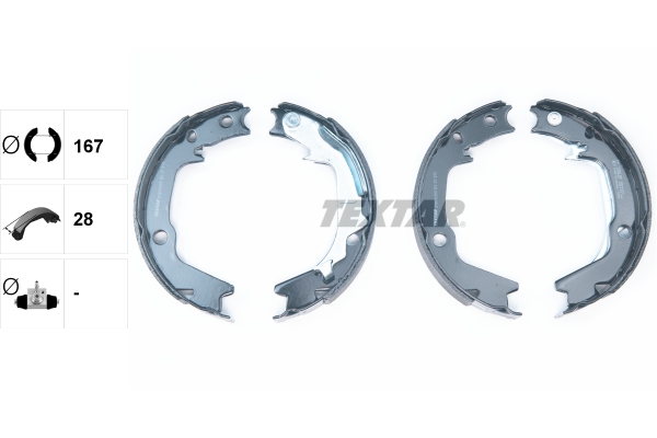 TEXTAR Bremsebakkesæt, parkeringsbremse 91068500 for SSANGYONG HYUNDAI