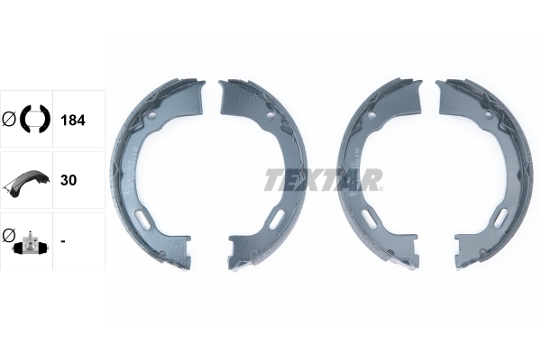 TEXTAR Bremsebakkesæt, parkeringsbremse 91071500 for FORD JEEP CHRYSLER