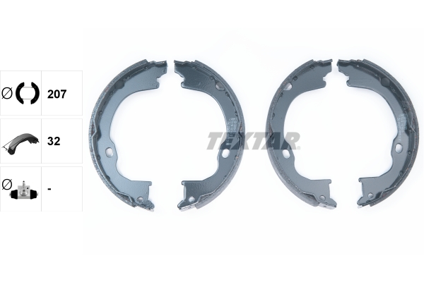 TEXTAR Bremsebakkesæt, parkeringsbremse 91073500 for JEEP