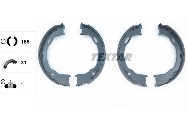 TEXTAR Bremsebakkesæt, parkeringsbremse 91073600 for JEEP