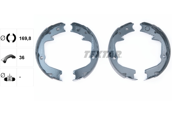 TEXTAR Bremsebakkesæt, parkeringsbremse 91080400 for SUBARU
