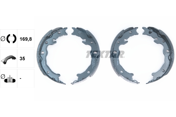 TEXTAR Bremsebakkesæt, parkeringsbremse 91080500 for SUBARU