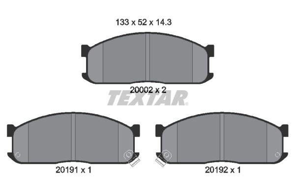 TEXTAR Bremseklodser 2000201 for FORD MAZDA MITSUBISHI NISSAN KIA