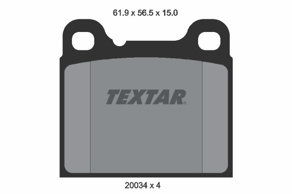 TEXTAR Bremseklodser 2003402 for PEUGEOT CITROËN TALBOT FORD BMW OPEL VOLVO SAAB ALFA ROMEO MASERATI PORSCHE LAMBORGHINI SKODA MERCEDES-BENZ VW SEAT