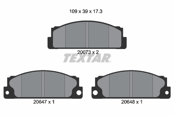 TEXTAR Bremseklodser 2007306 for FIAT AUDI