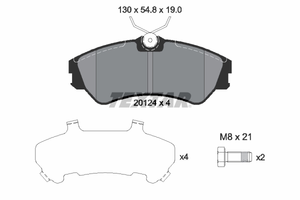 TEXTAR Bremseklodser 2012401 for AUDI SEAT