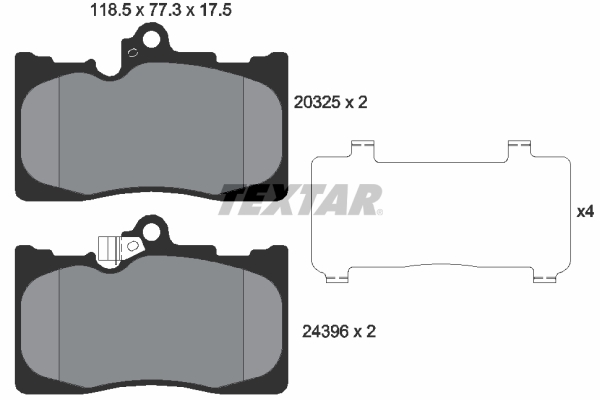 TEXTAR Bremseklodser 2032501 for LEXUS TOYOTA