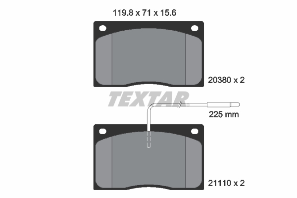TEXTAR Bremseklodser 2038002 for RENAULT JAGUAR