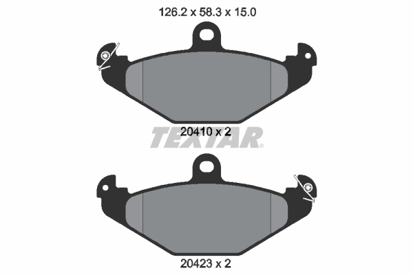 TEXTAR Bremseklodser 2041001 for CHRYSLER RENAULT DODGE LOTUS
