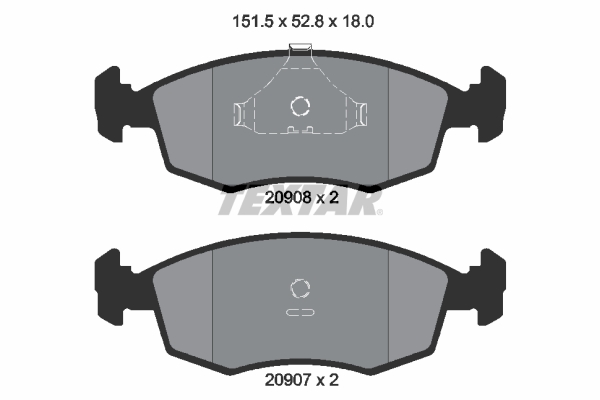 TEXTAR Bremseklodser 2090802 for FORD